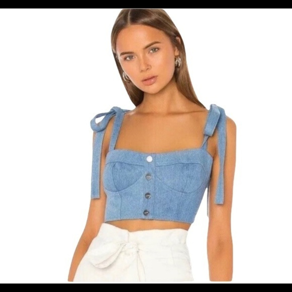Capulet Revolve NWT Hayley Blue Denim Crop Top